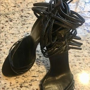 Gucci strappy black leather sandals